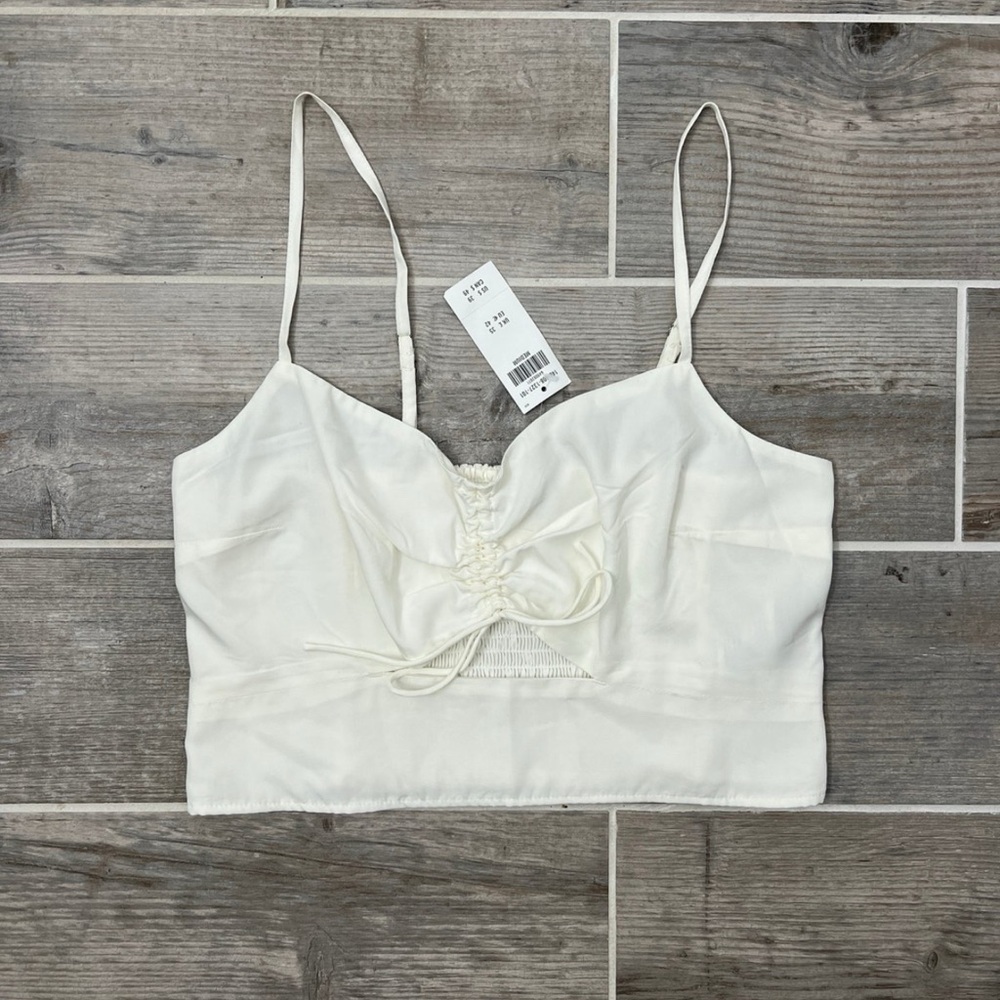 Elegant White Crop Top Abercrombie
